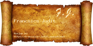 Francsics Judit névjegykártya